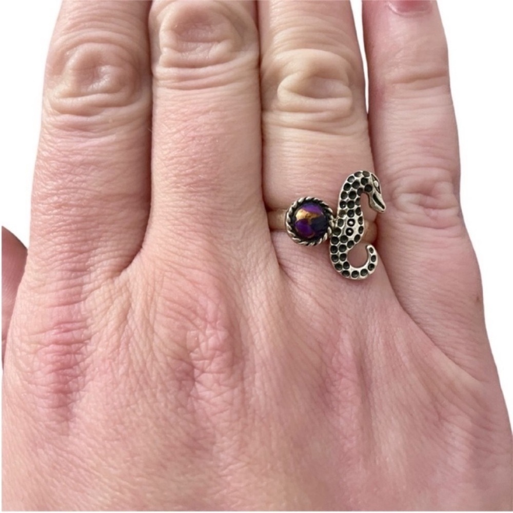 Copper Purple Turquoise Solid Sterling Silver Rin… - image 5